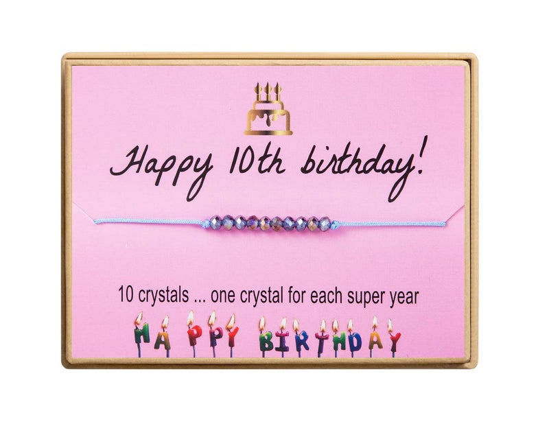 Monily 10th Birthday Gifts for Girls - Happy Birthday Bracelet, Presents and Jewelry for 10 Year Old - Image 1